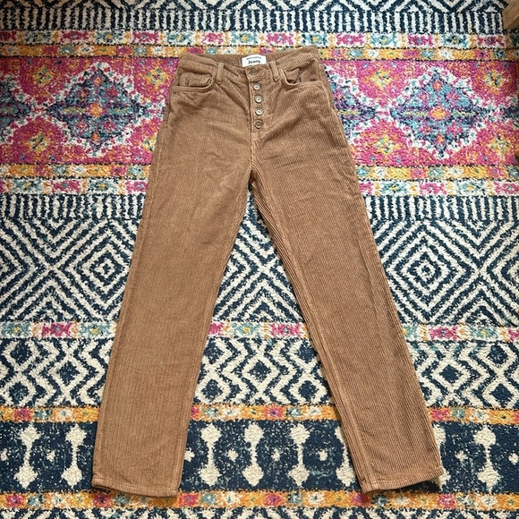 Reformation Jeans Cynthia Button Fly High Rise Corduroy Pants In Clay Size 25 - Picture 2 of 10
